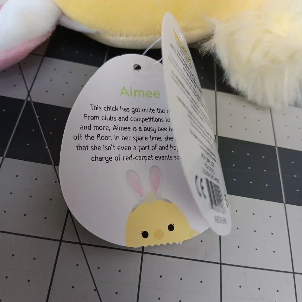 Squishmallow Aimee Yellow Chick w/ Bunny Ears-Rie Otter-Todd the Rooster Lot New